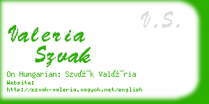 valeria szvak business card